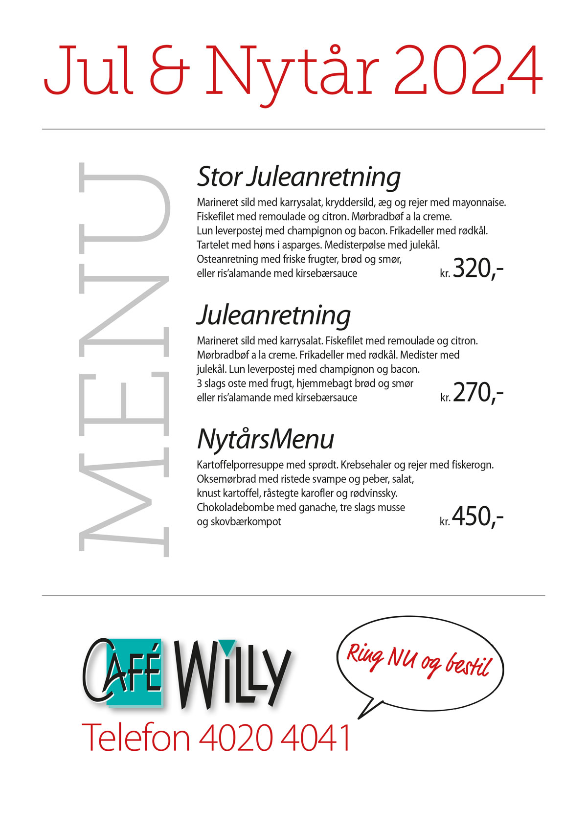 Menu Jul og Nytår 2024